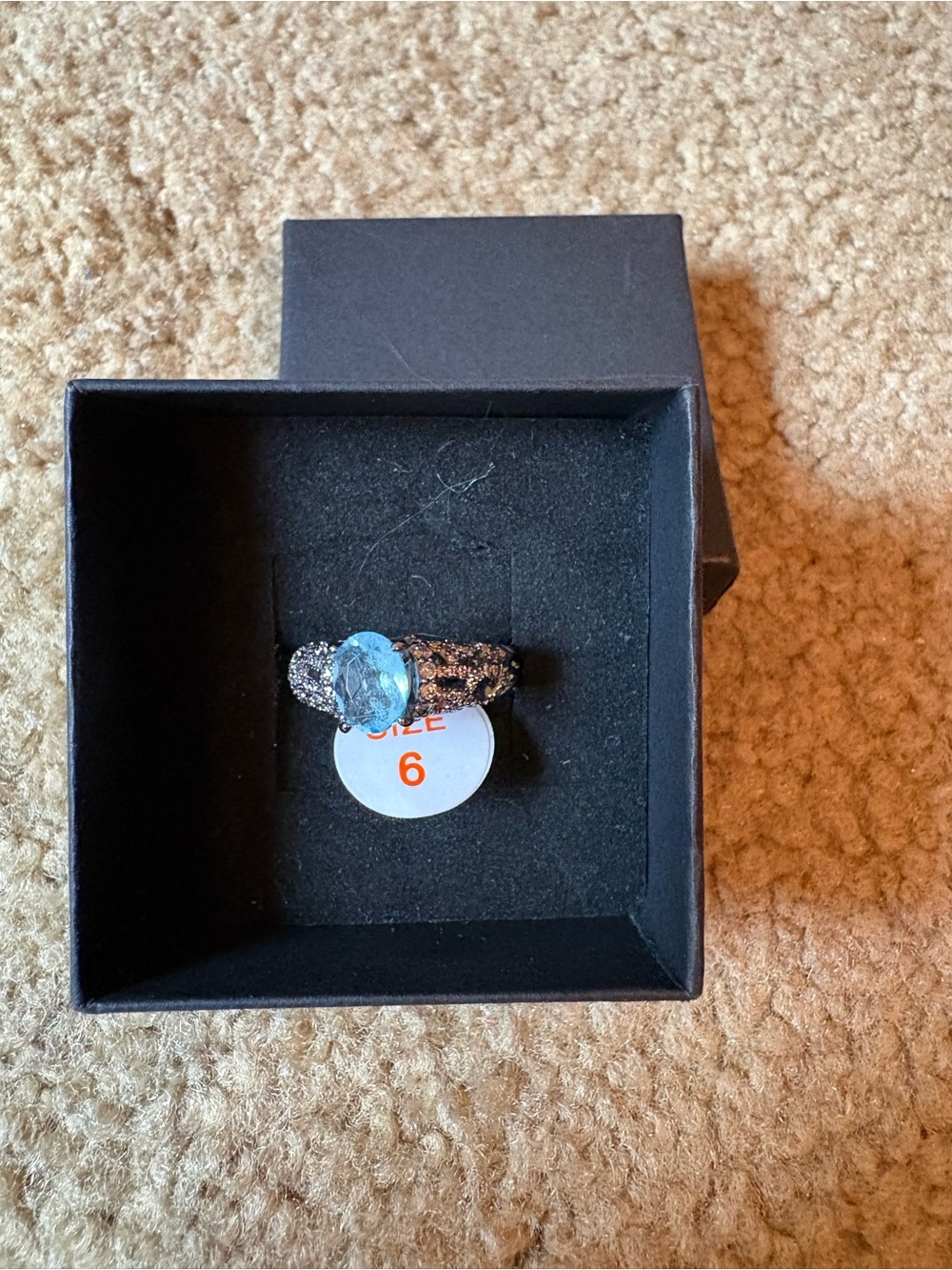 Sparkling Blue Stone Cocktail Ring for Women